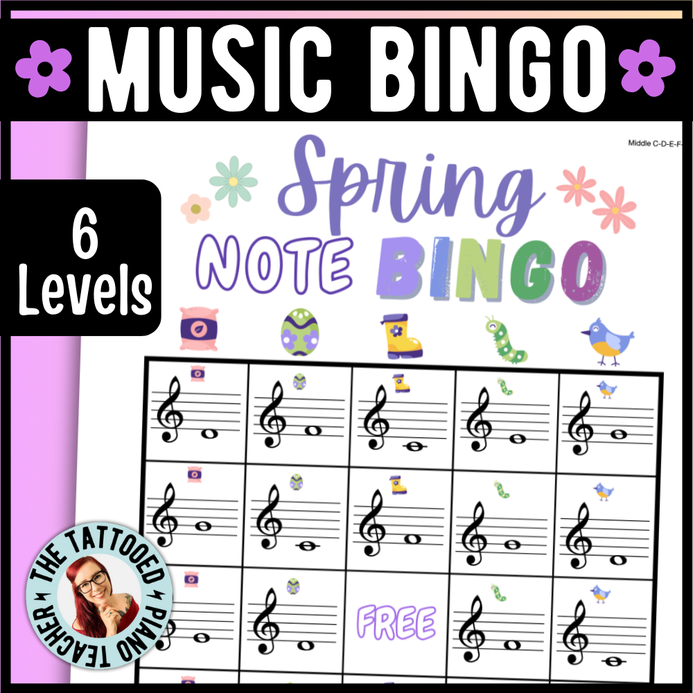 Spring Music Note Bingo