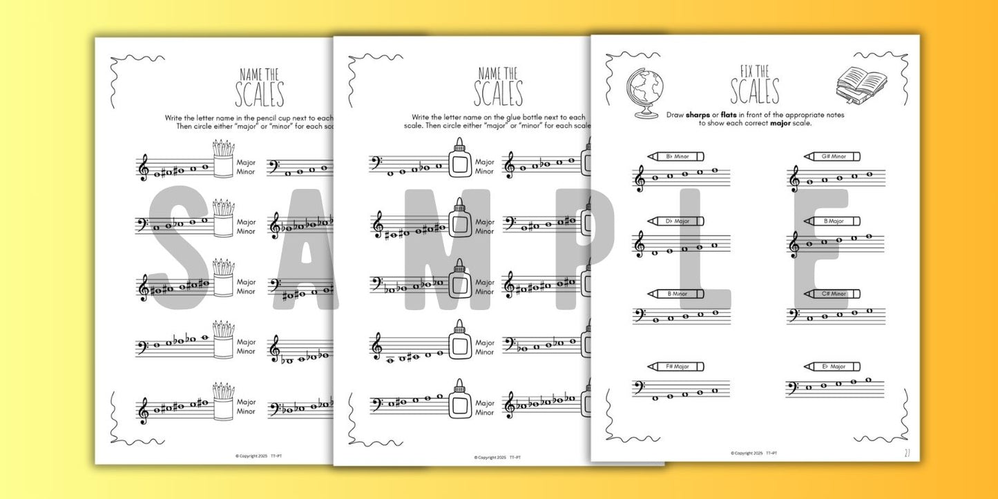 Back to School SCALES Worksheets