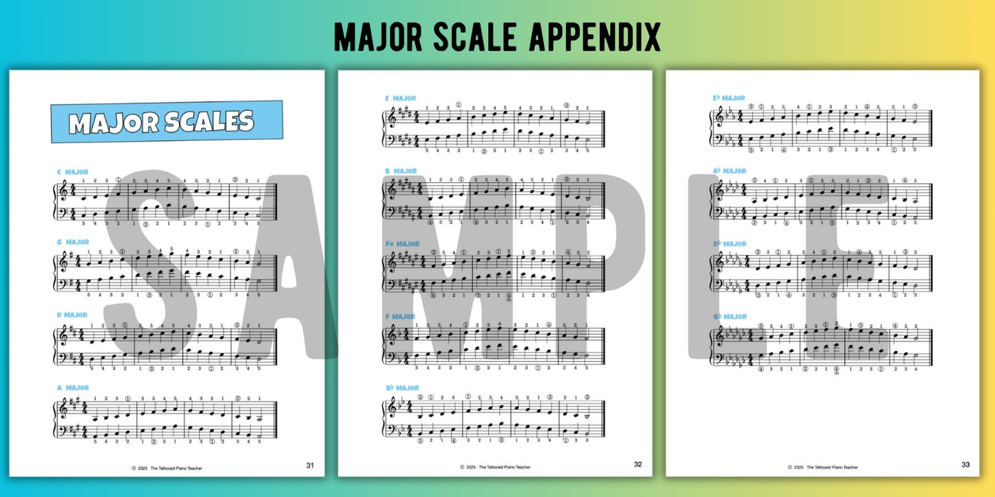 One Octave Scales for Level 3 Piano Students