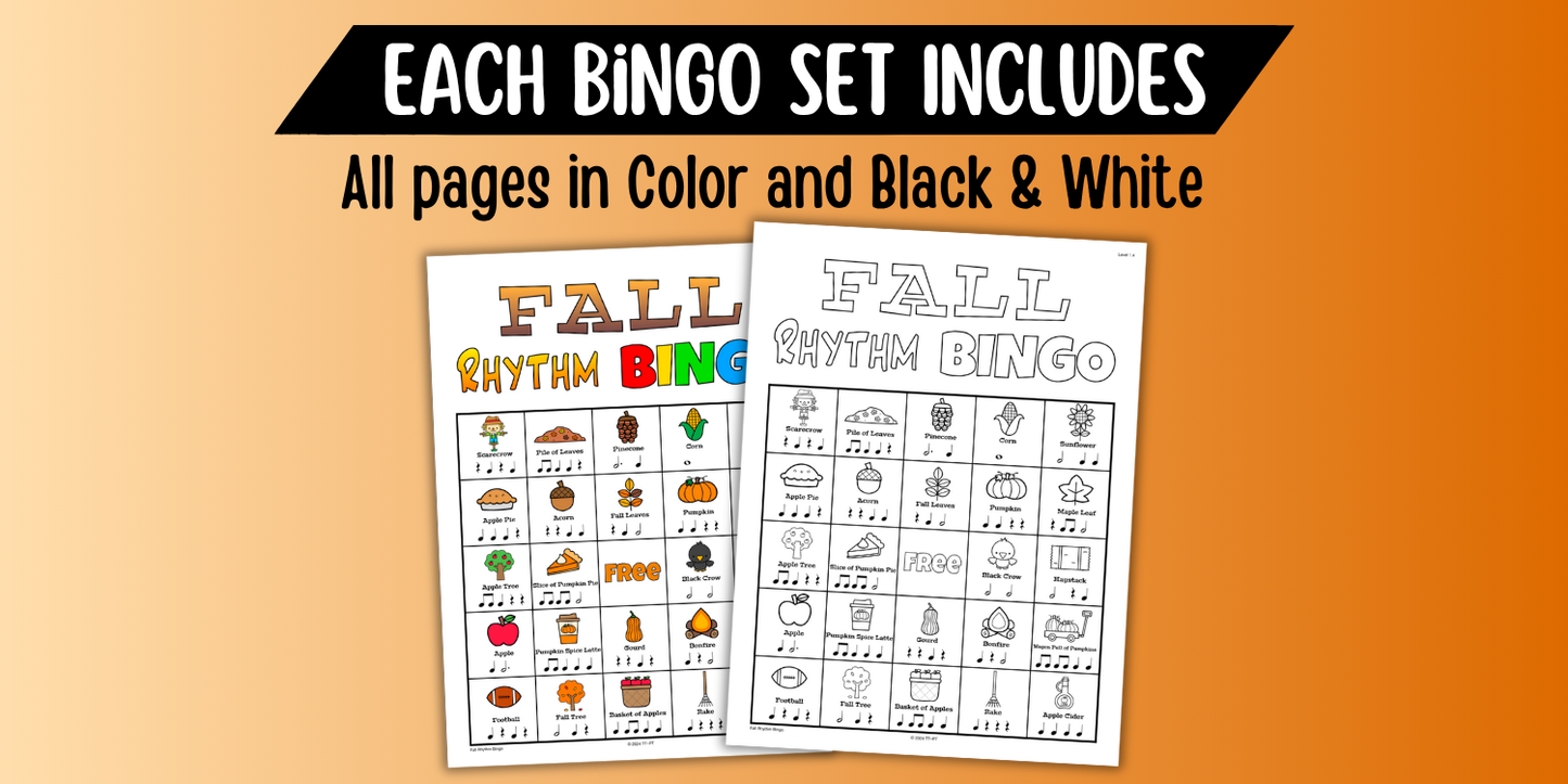 Fall Rhythm Bingo