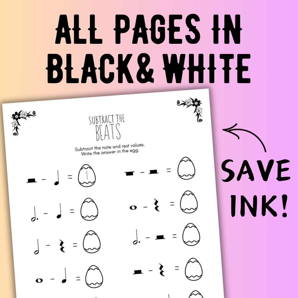 Spring MUSIC MATH Worksheets