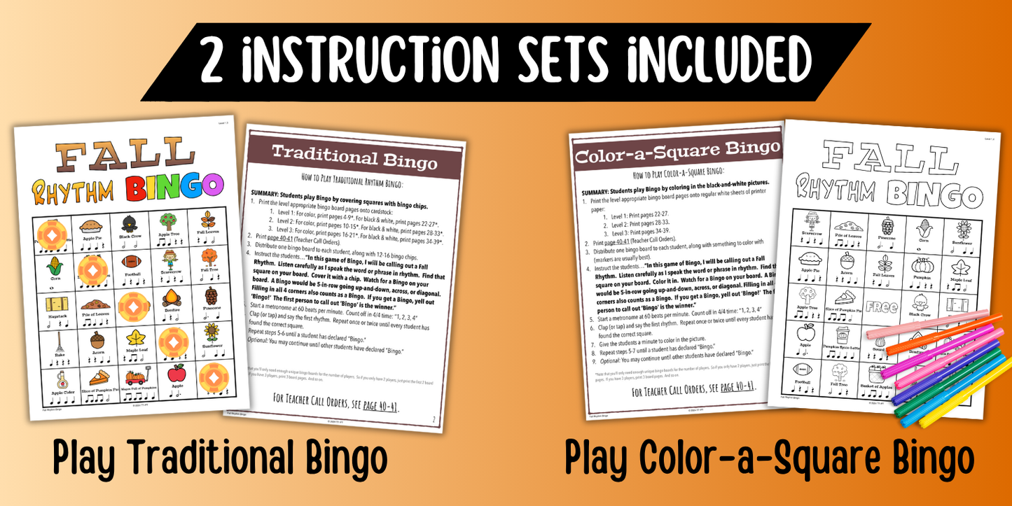 Fall Rhythm Bingo