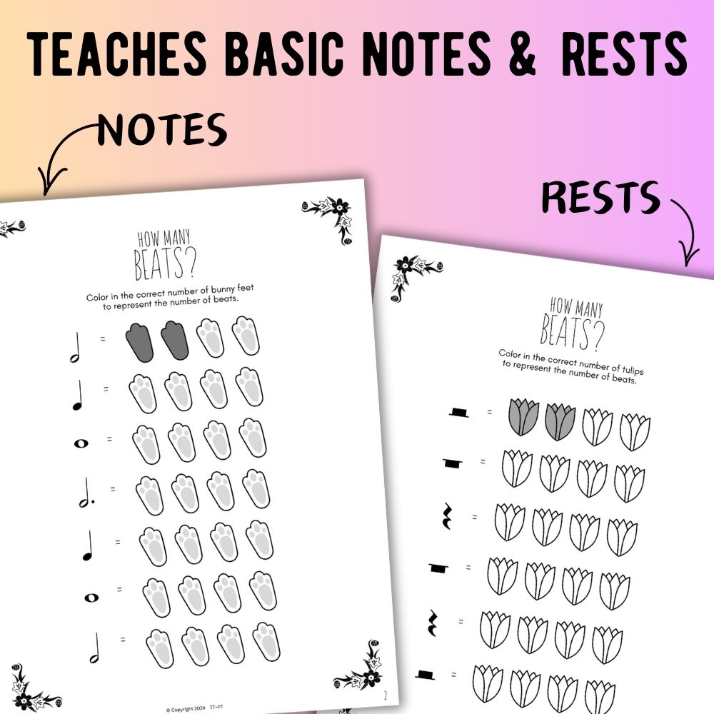Spring MUSIC MATH Worksheets