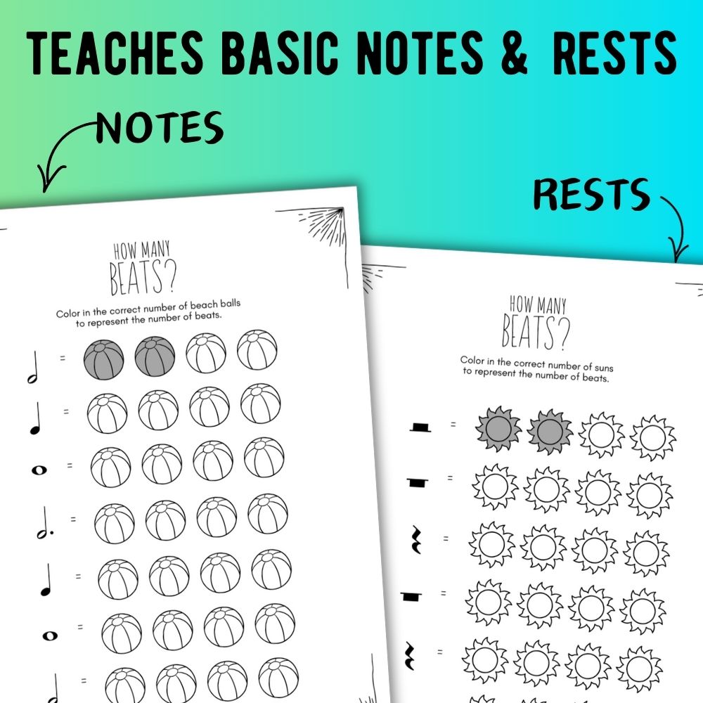Summer MUSIC MATH Music Worksheets