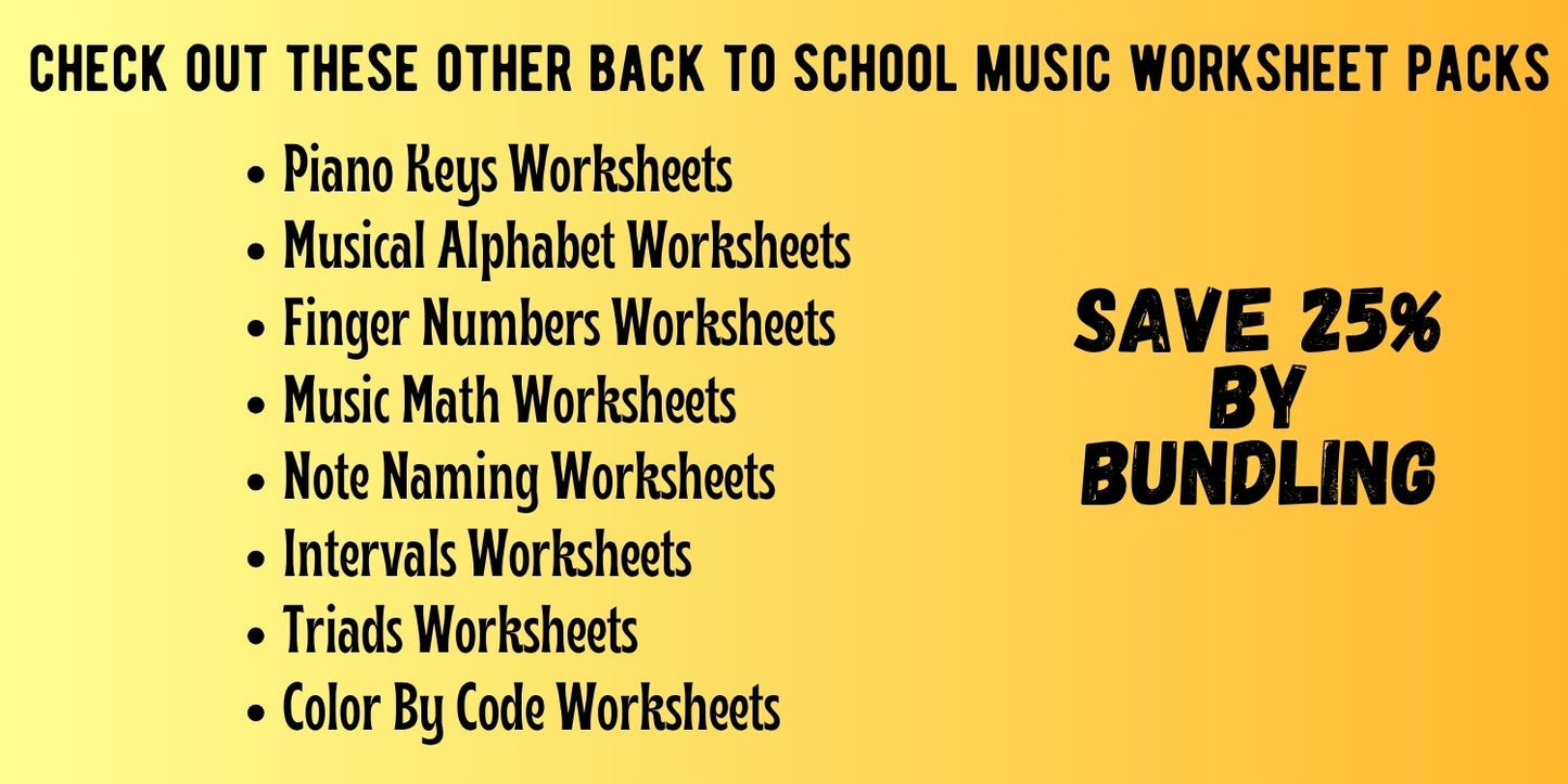 Back to School SCALES Worksheets
