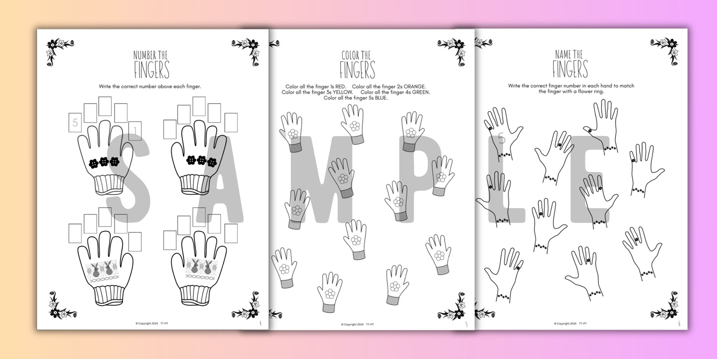 Spring FINGER NUMBERS Music Worksheets