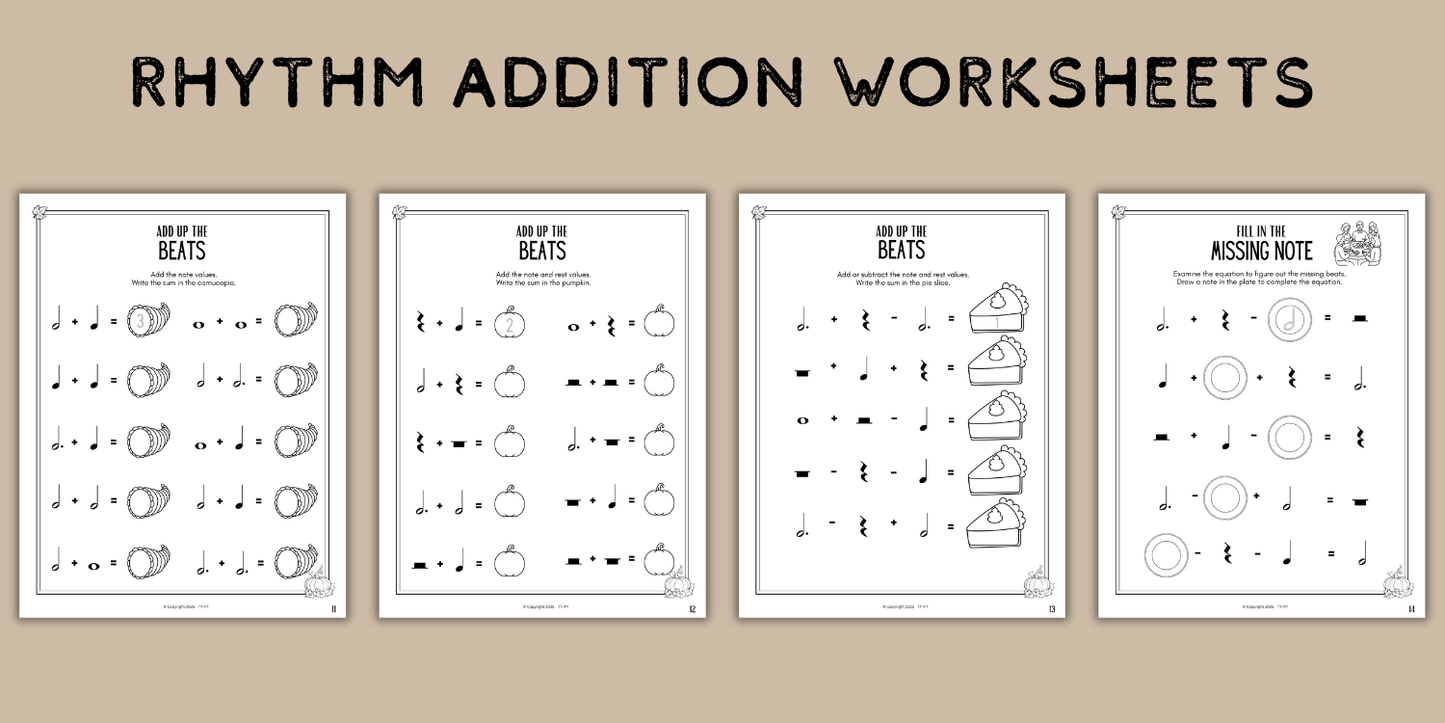 Thanksgiving Music Activity Bundle