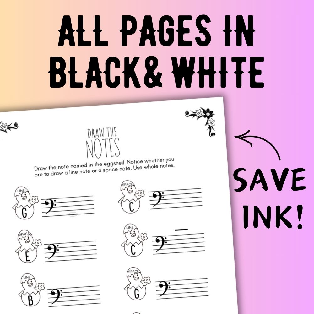 Spring NOTE NAMING Music Worksheets