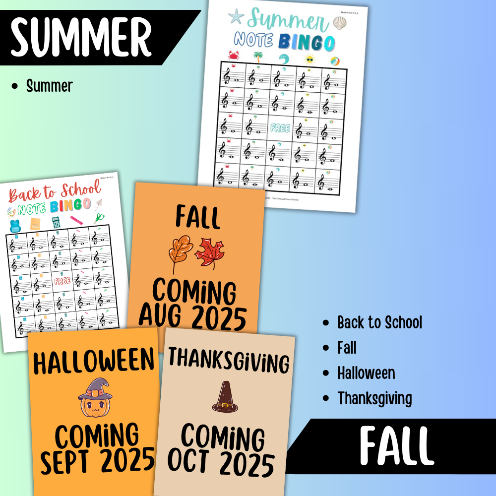 Year-Round Music Note Bingo Bundle