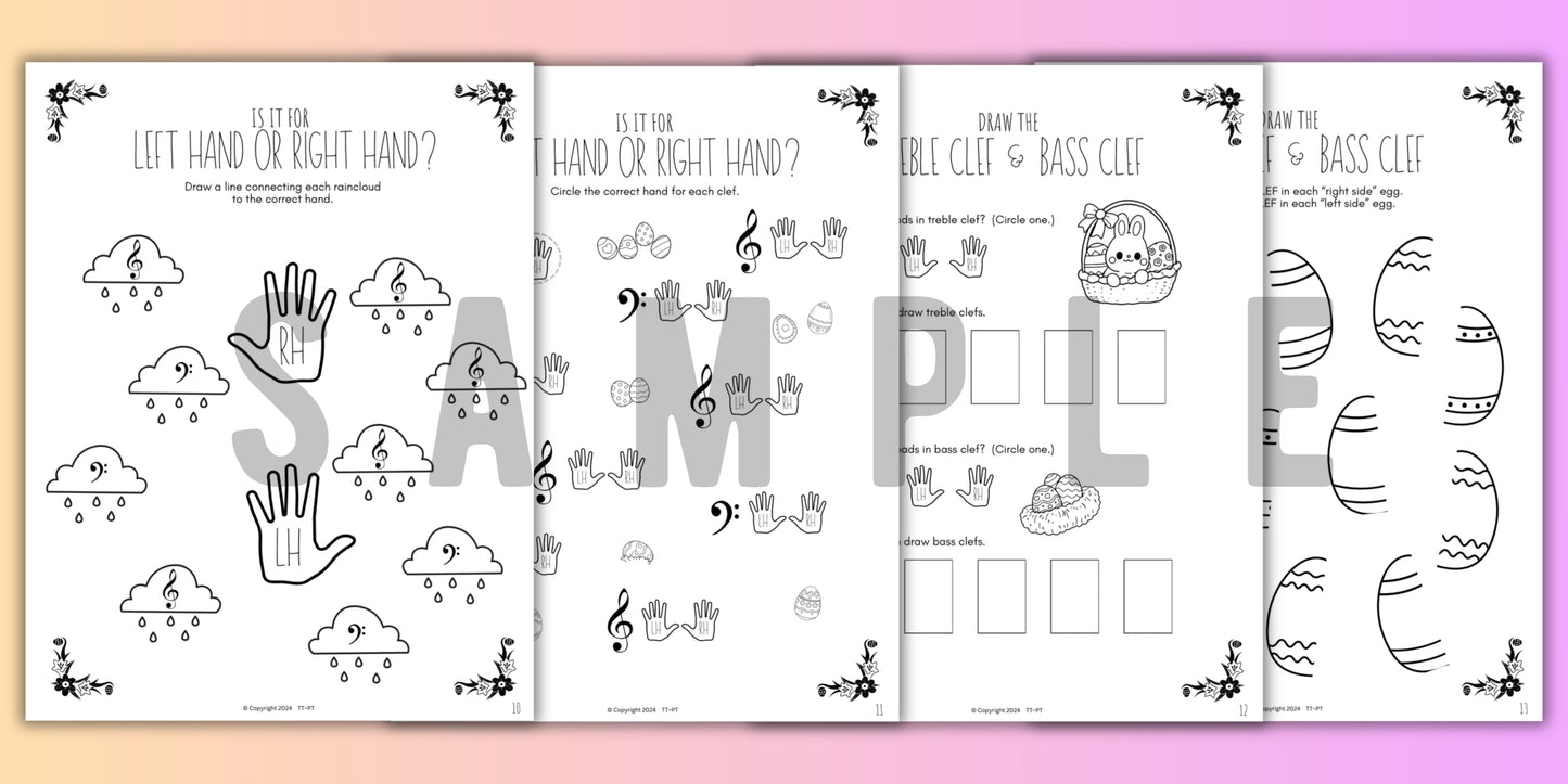 Spring FINGER NUMBERS Music Worksheets