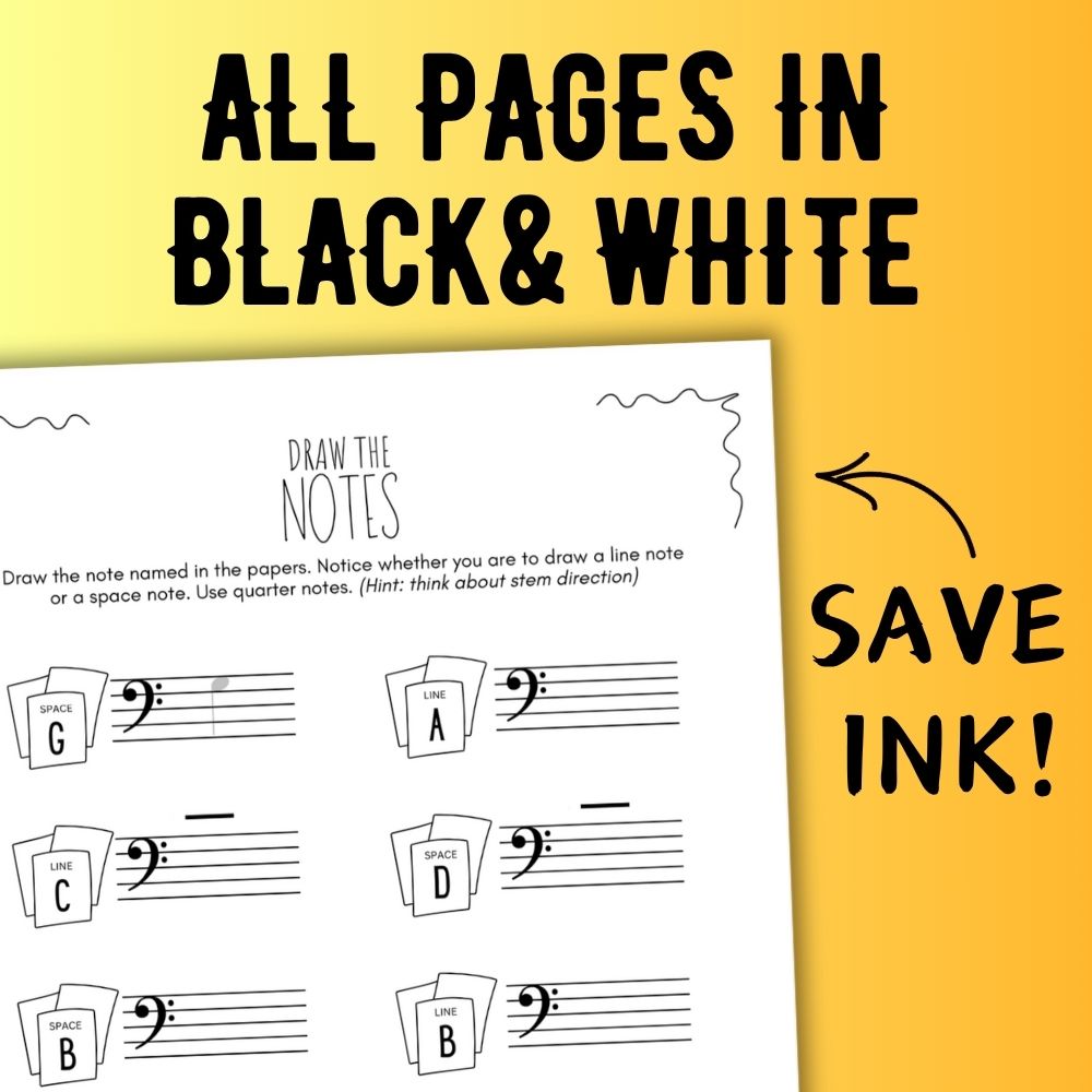 Back to School NOTE NAMING Music Worksheets