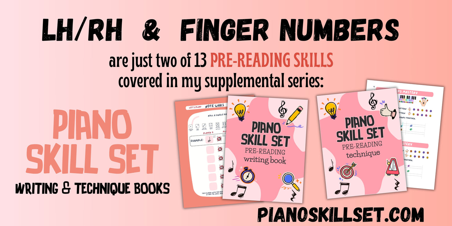 Back to School FINGER NUMBERS Music Worksheets