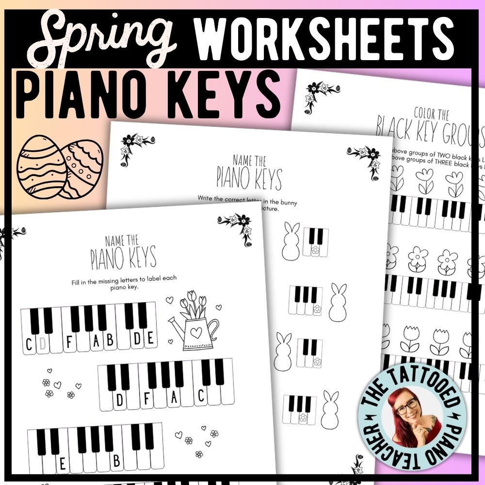 Spring Piano KEYS Music Worksheets