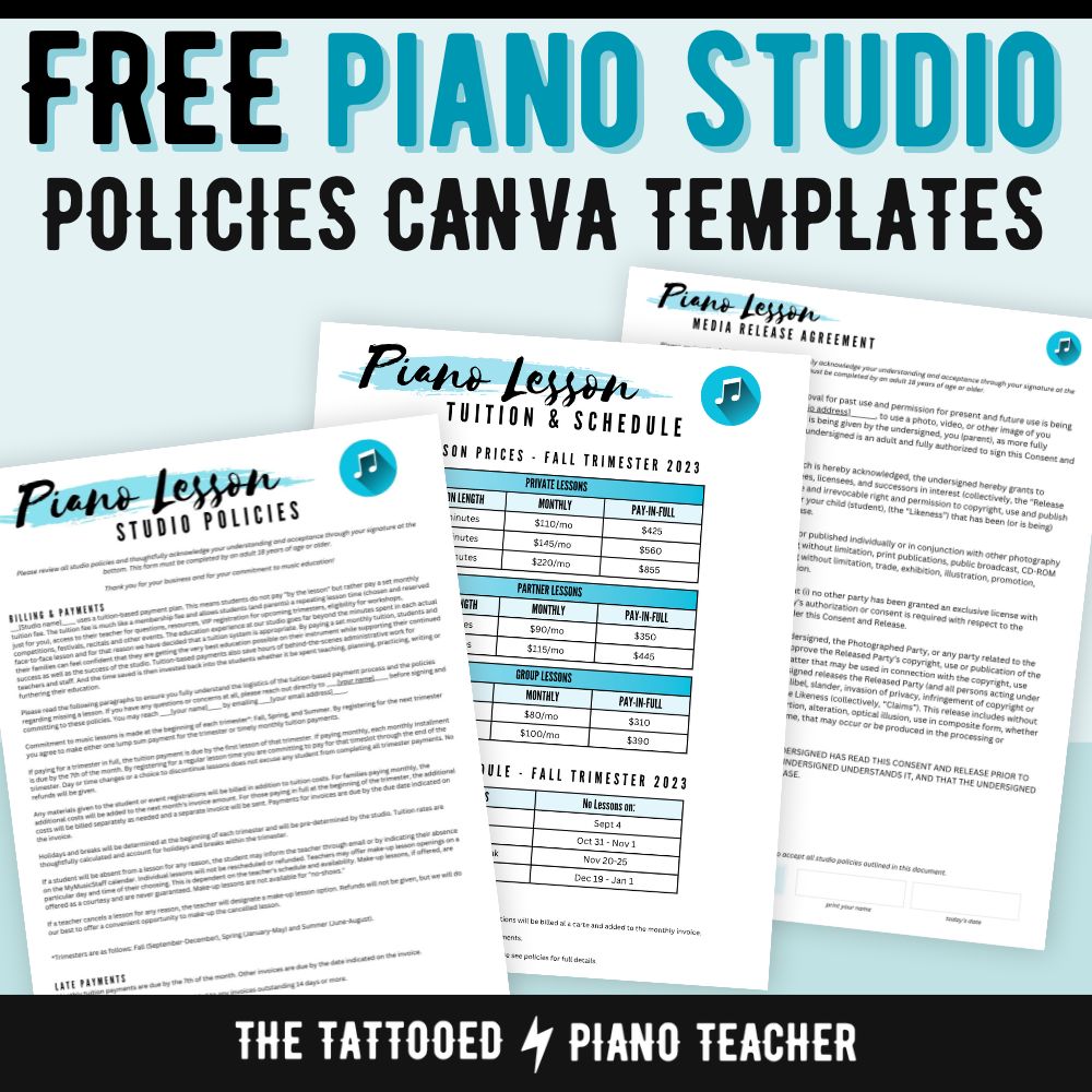 Piano Studio Policies Template