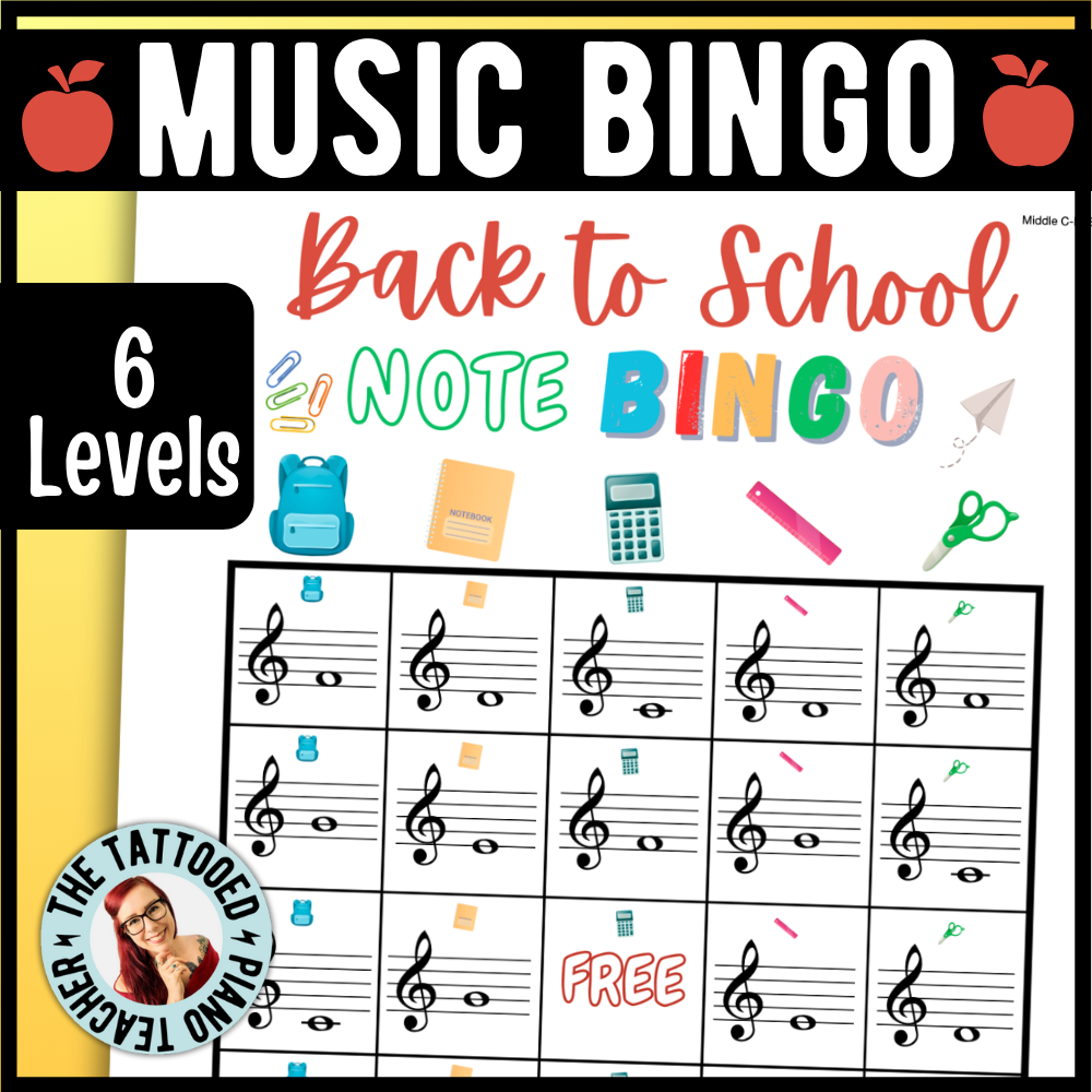 Back to School Music Note Bingo