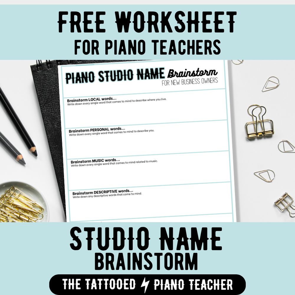 Studio Name Brainstorm Worksheet