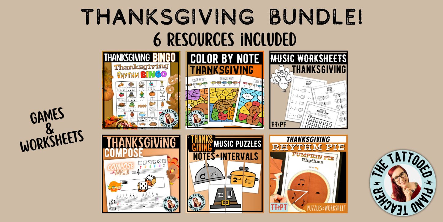 Thanksgiving Music Activity Bundle