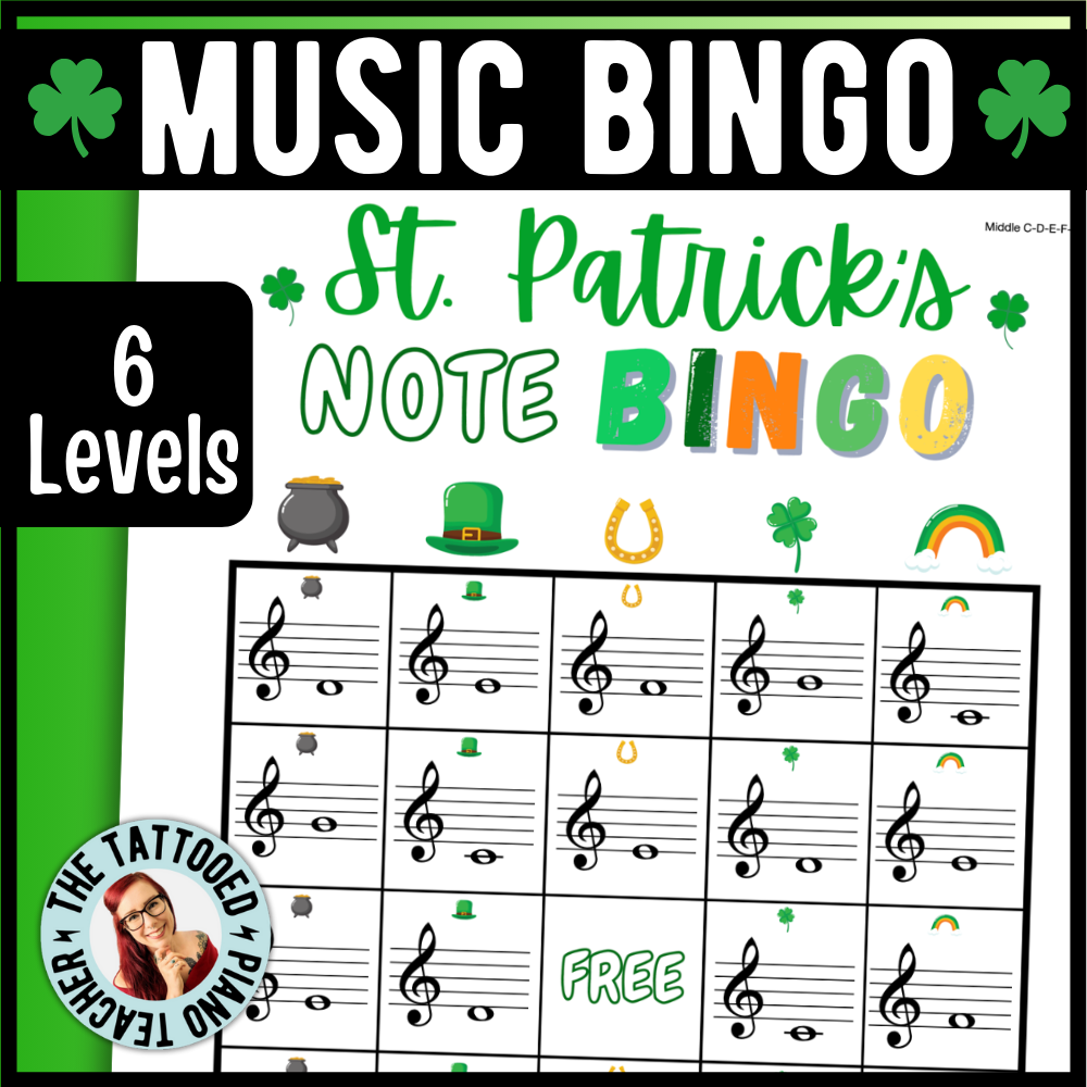 St. Patrick's Day Music Note Bingo