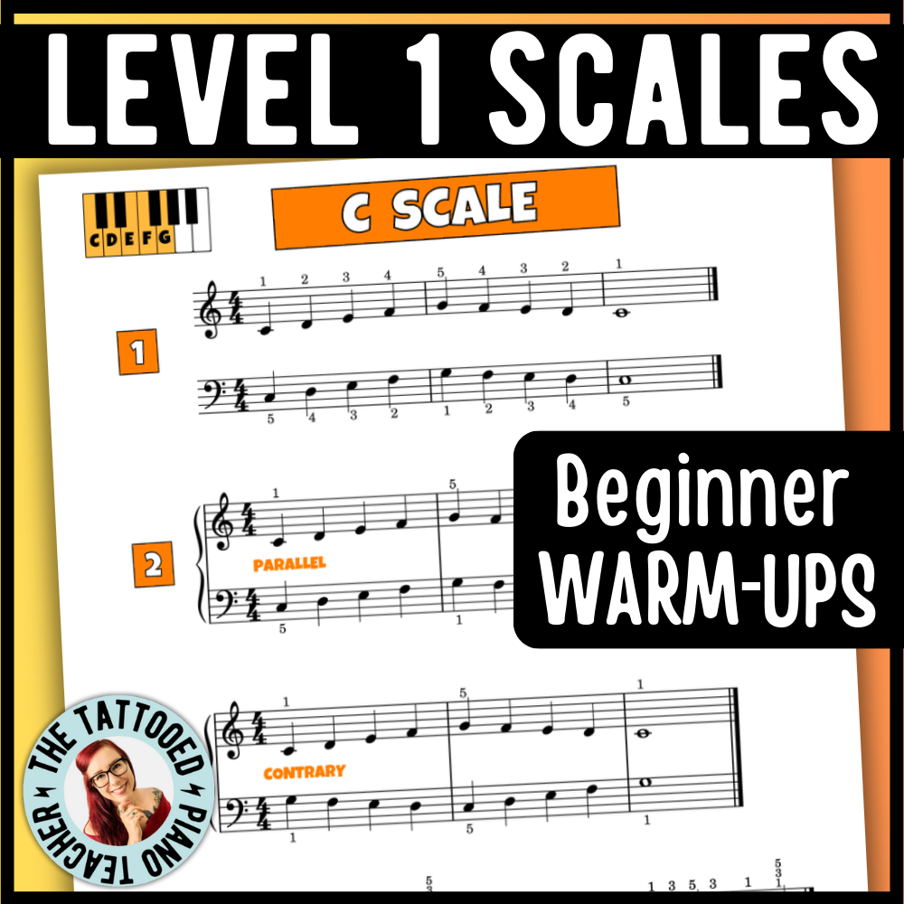 Beginner 5-Finger Scales for Level 1 Piano Students
