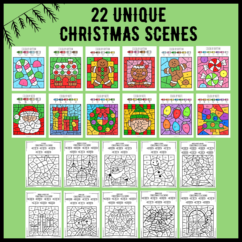 Christmas Music Coloring Bundle
