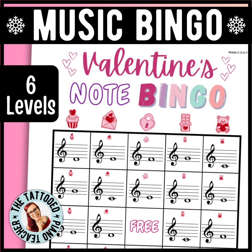Valentine's Day Music Note Bingo