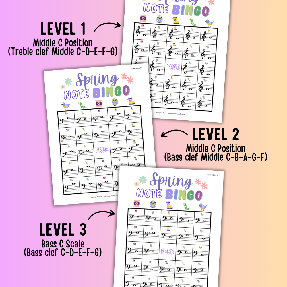 Spring Music Note Bingo