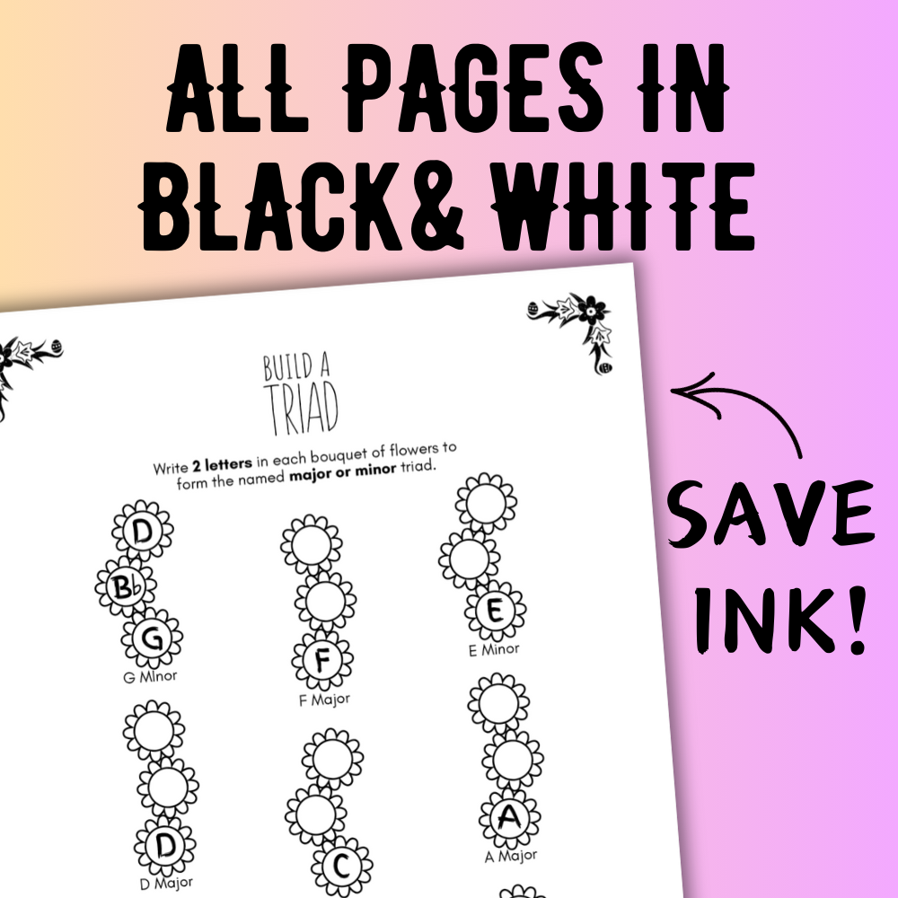 Spring TRIADS Music Worksheets