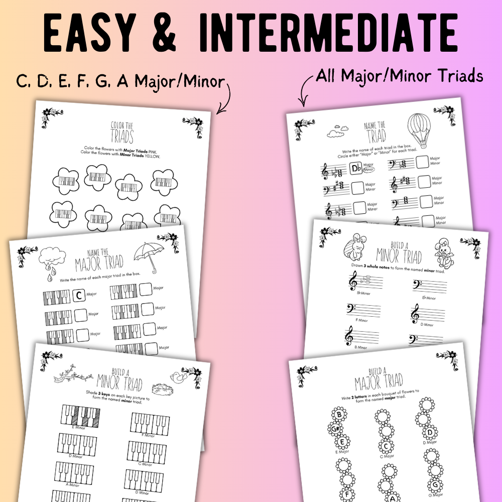 Spring TRIADS Music Worksheets
