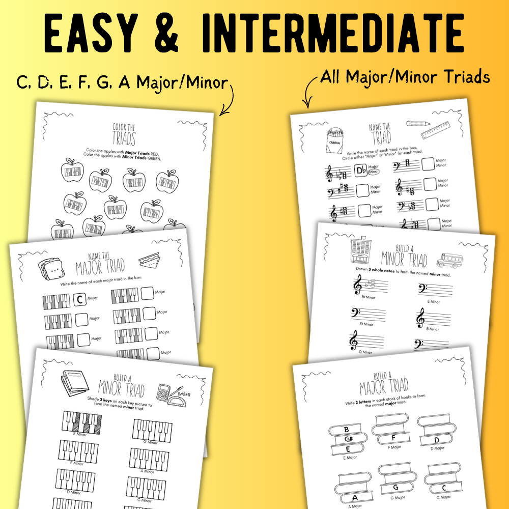 Back to School TRIADS Worksheets