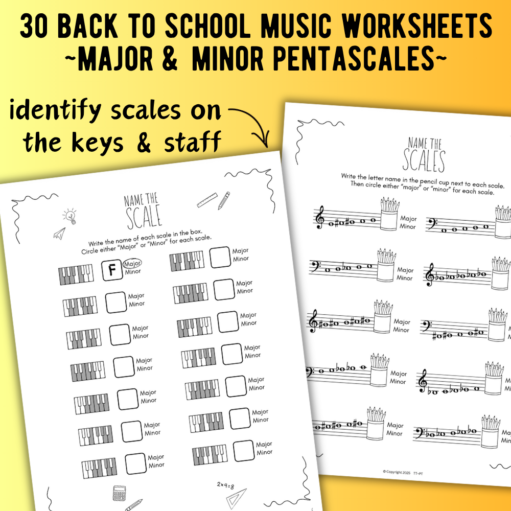 Back to School SCALES Worksheets