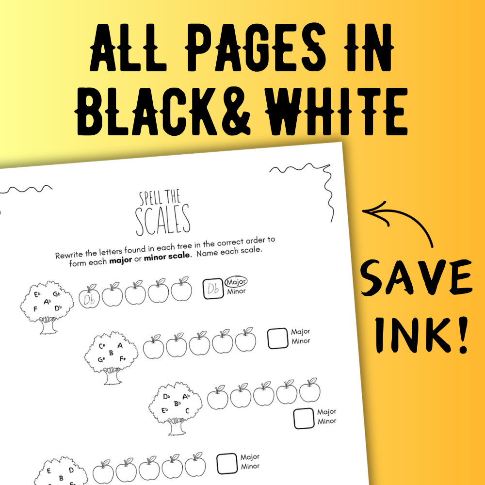 Back to School SCALES Worksheets