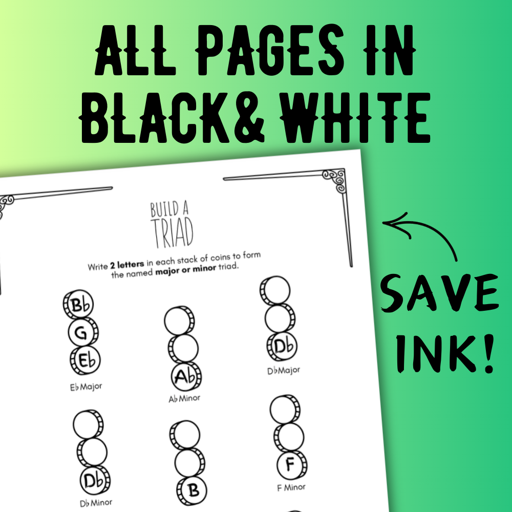 St. Patrick's Day TRIADS Music Worksheets