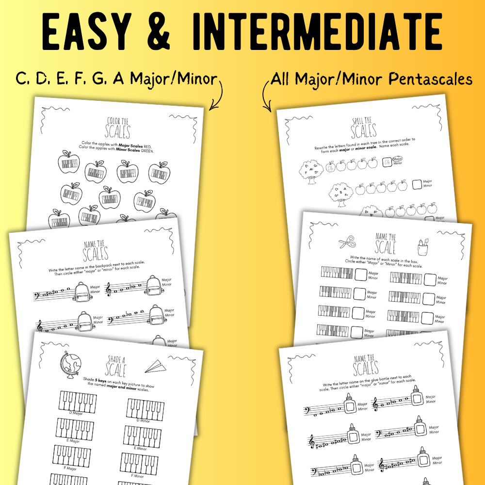 Back to School SCALES Worksheets