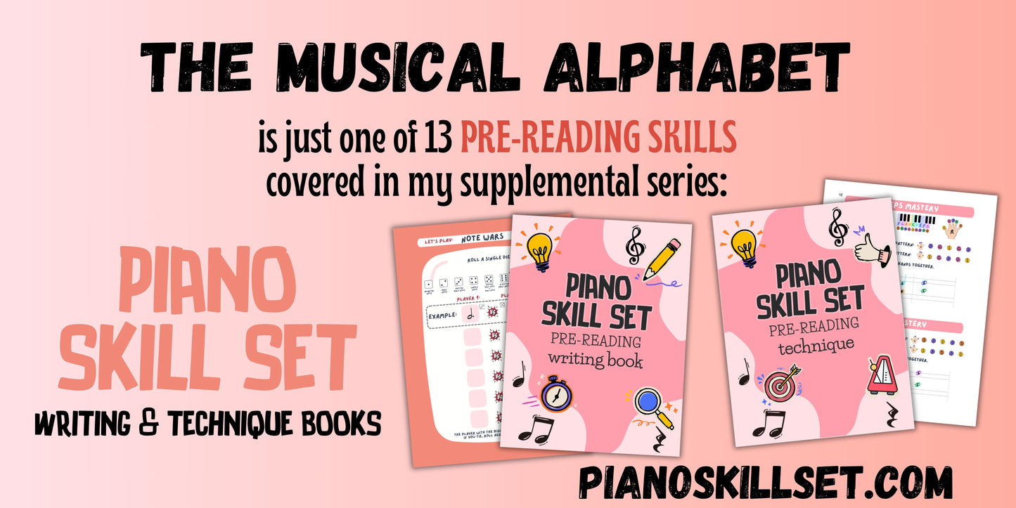 Back to School MUSICAL ALPHABET Music Worksheets