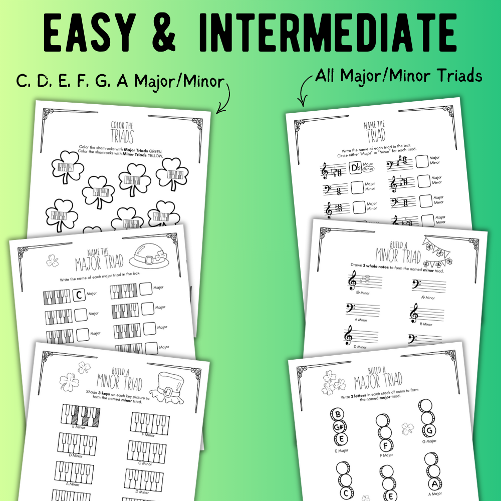 St. Patrick's Day TRIADS Music Worksheets