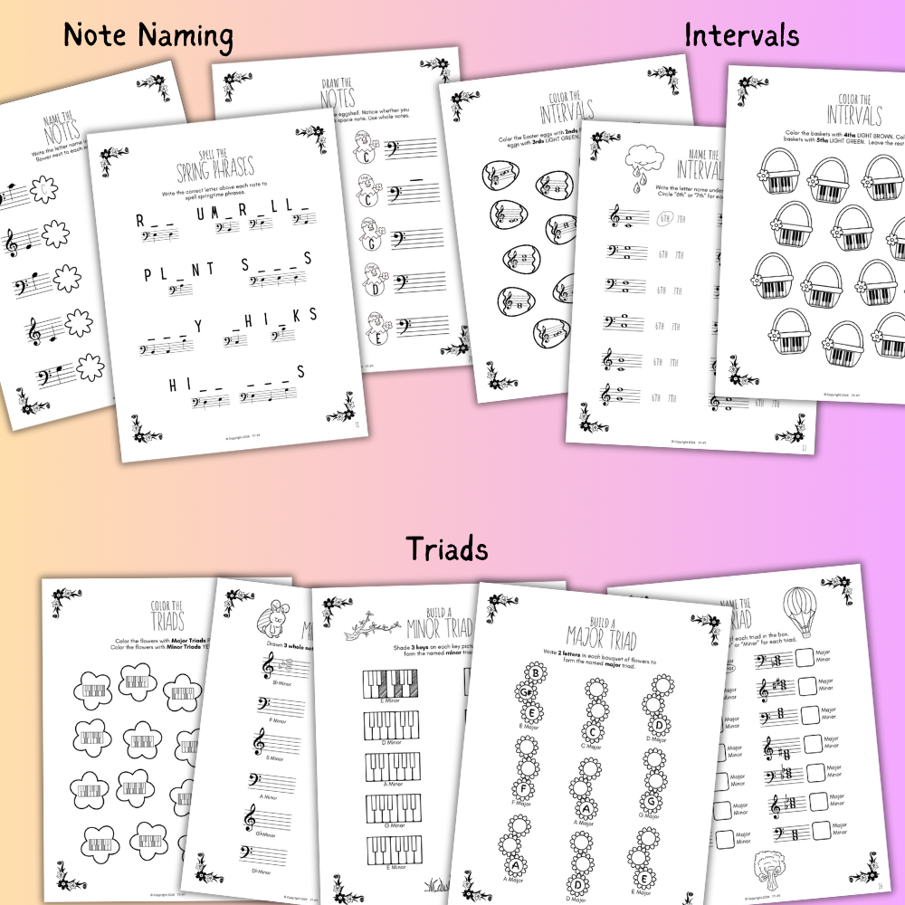 Spring Music Worksheets BUNDLE