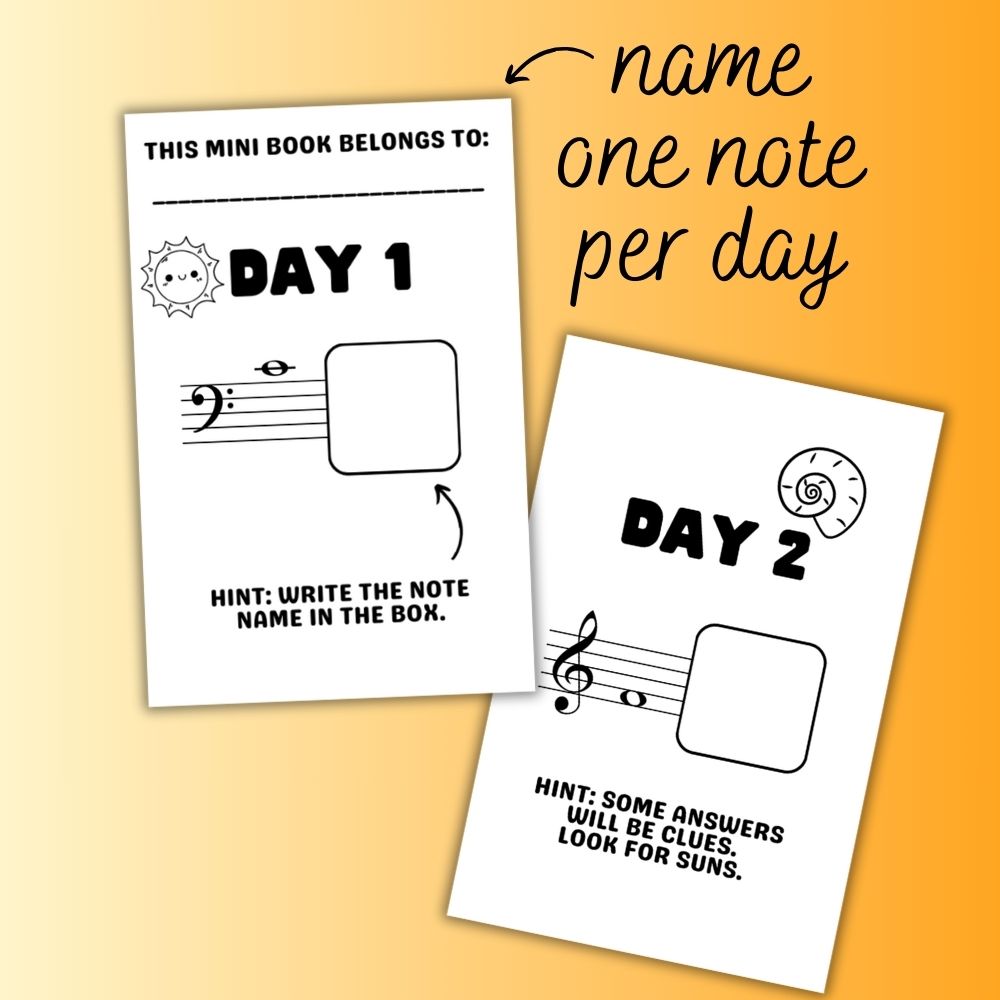 June Note A Day Mini Book