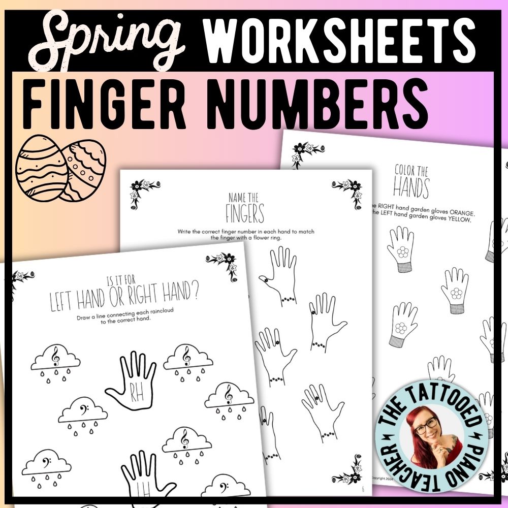 Spring FINGER NUMBERS Music Worksheets