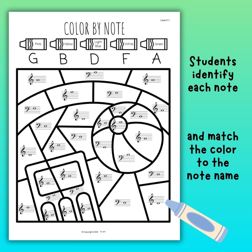 Summer Music Coloring Page