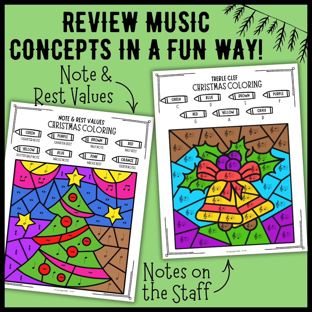 Christmas Music Coloring Pages