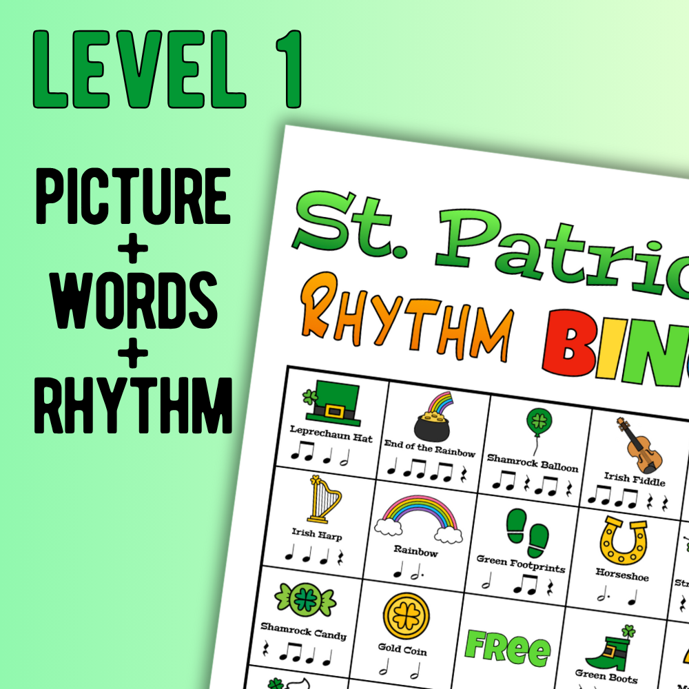St. Patrick's Day Rhythm Bingo
