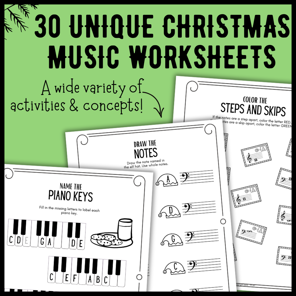 Christmas Music Worksheets Bundle