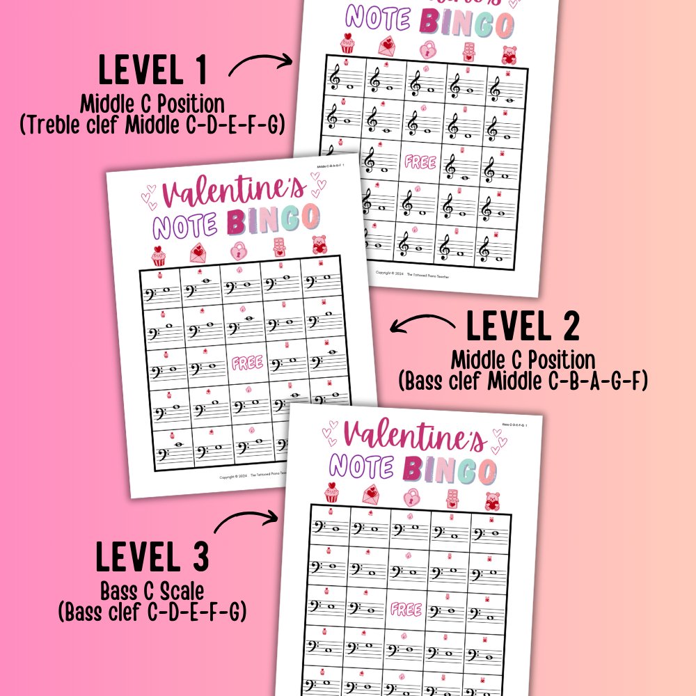 Valentine's Day Music Note Bingo