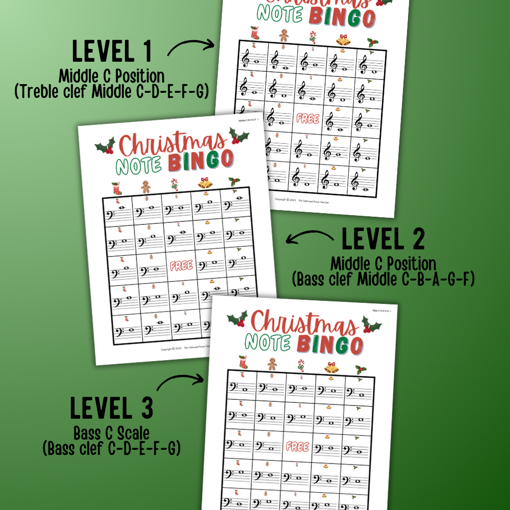 Christmas Music Note Bingo