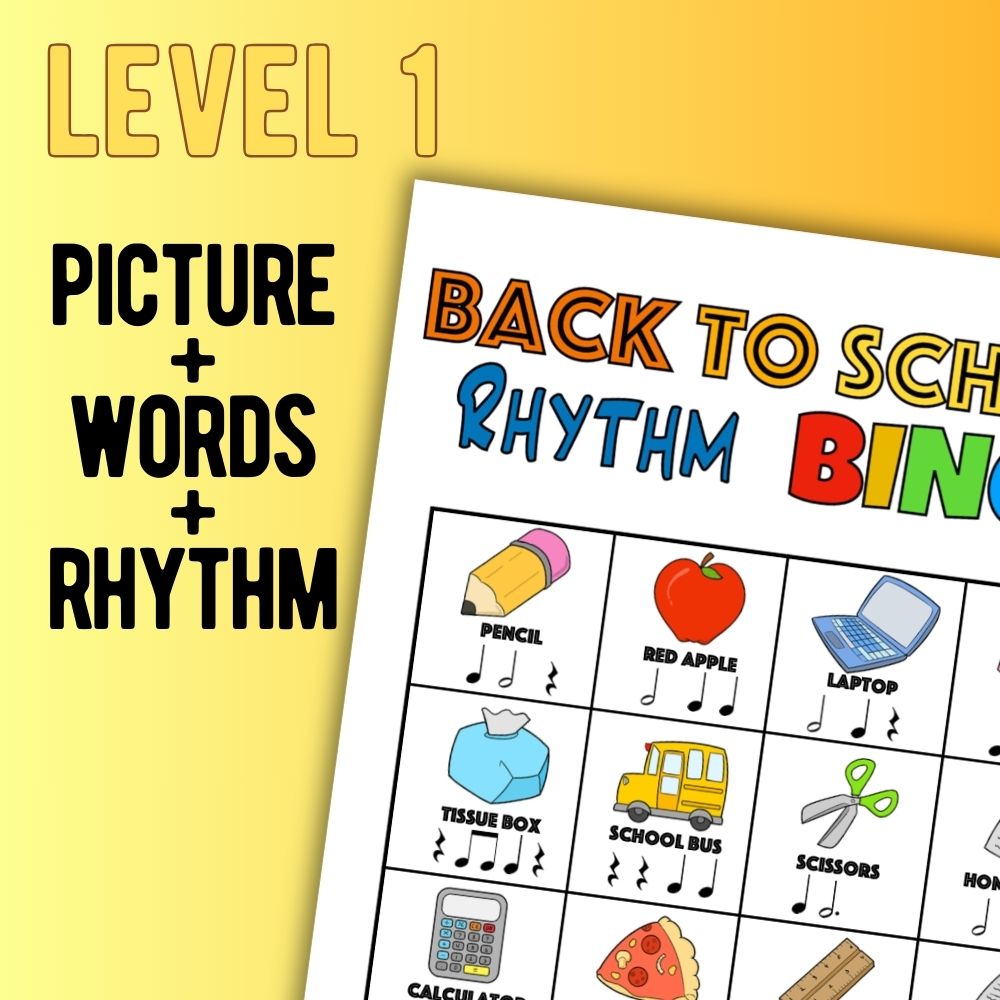 Back to School Rhythm Bingo