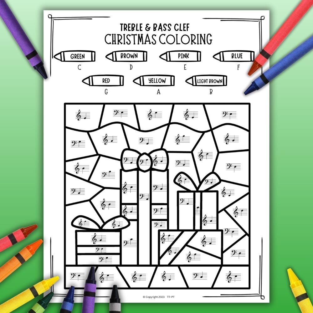 Christmas Music Coloring Page