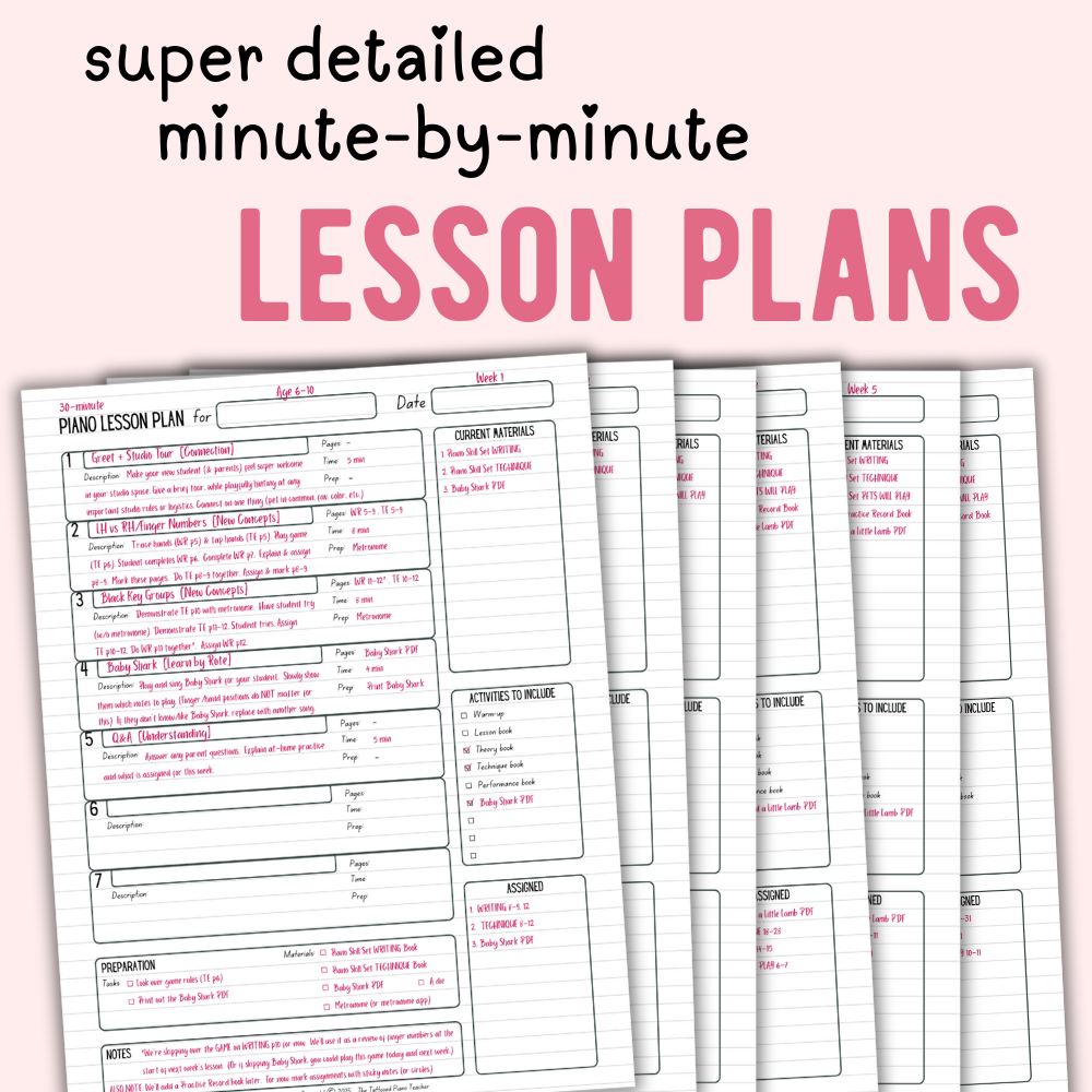 Piano Skill Set Lesson Plans