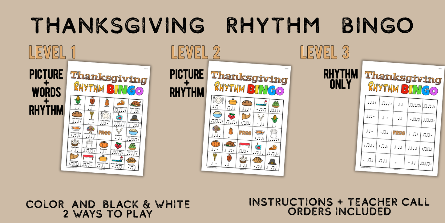 Thanksgiving Music Activity Bundle