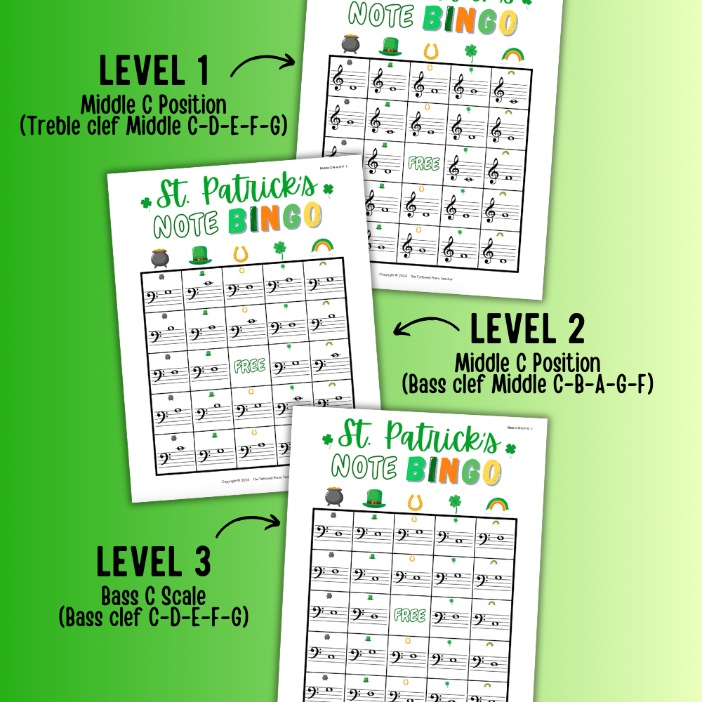 St. Patrick's Day Music Note Bingo