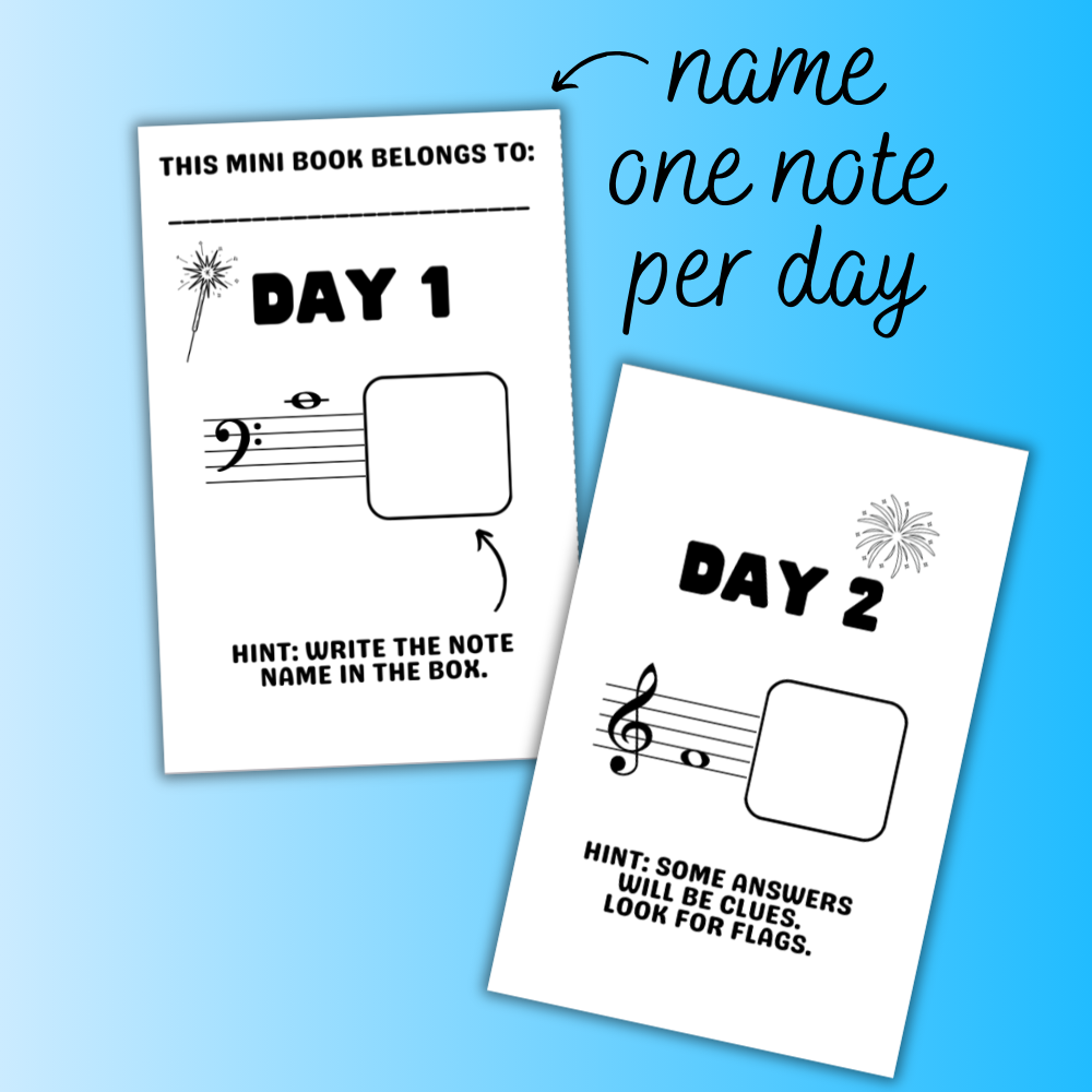 July Note A Day Mini Book